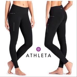 Athleta Sly Drifter Tights - black zip leggings